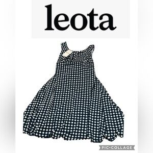 Leota Black and White Checkered Midi Dress